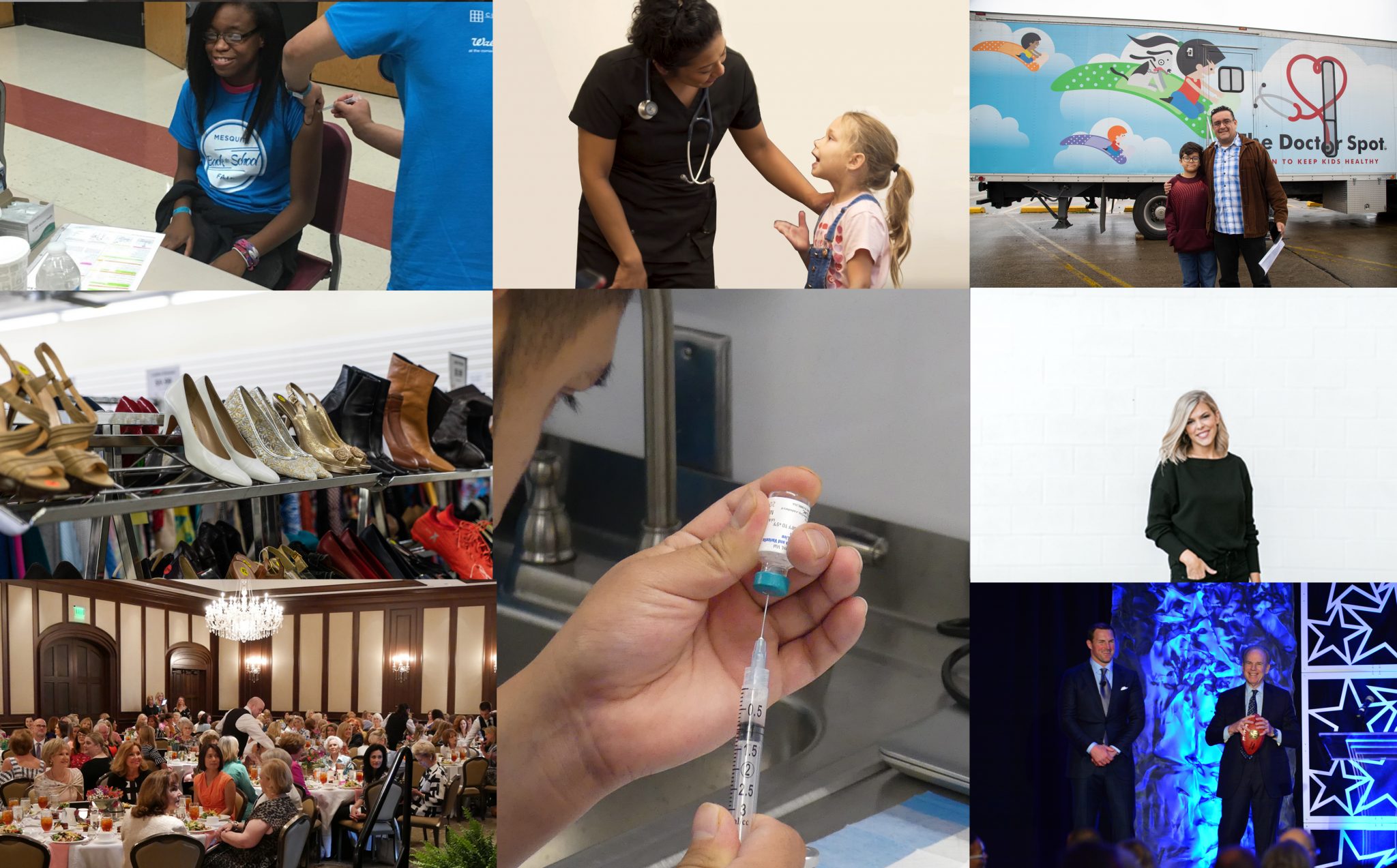 Collage of The Doctor Spot and events