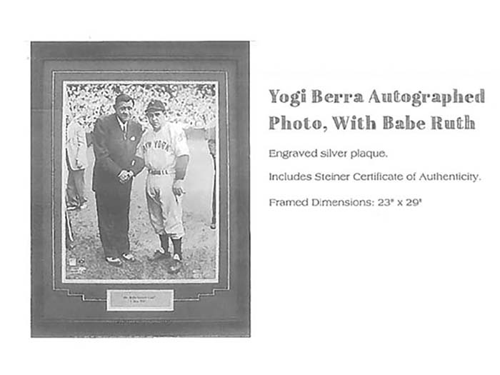 Yogi Berra autographed photo w Babe Ruth